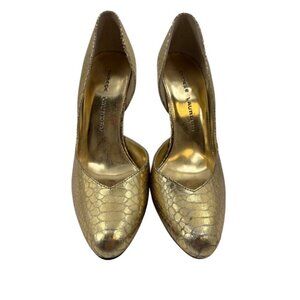 Chinese Laundry Gold Snake Embossed Stiletto Heels Women Size 7M